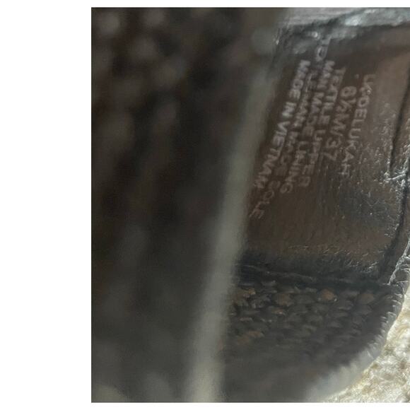 Lucky Brand Womens/Teen Black Sandals Size 6.5M Slip on open toe Platform Wedge - Picture 8 of 9